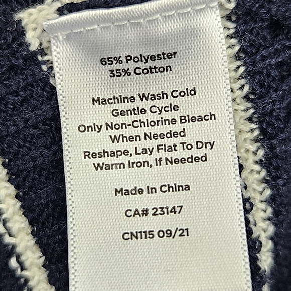 NWT Talbots Blue/white Kimono Sz M Sleeve Knit Blouse Oversized Lagenlook Boho - Picture 7 of 7